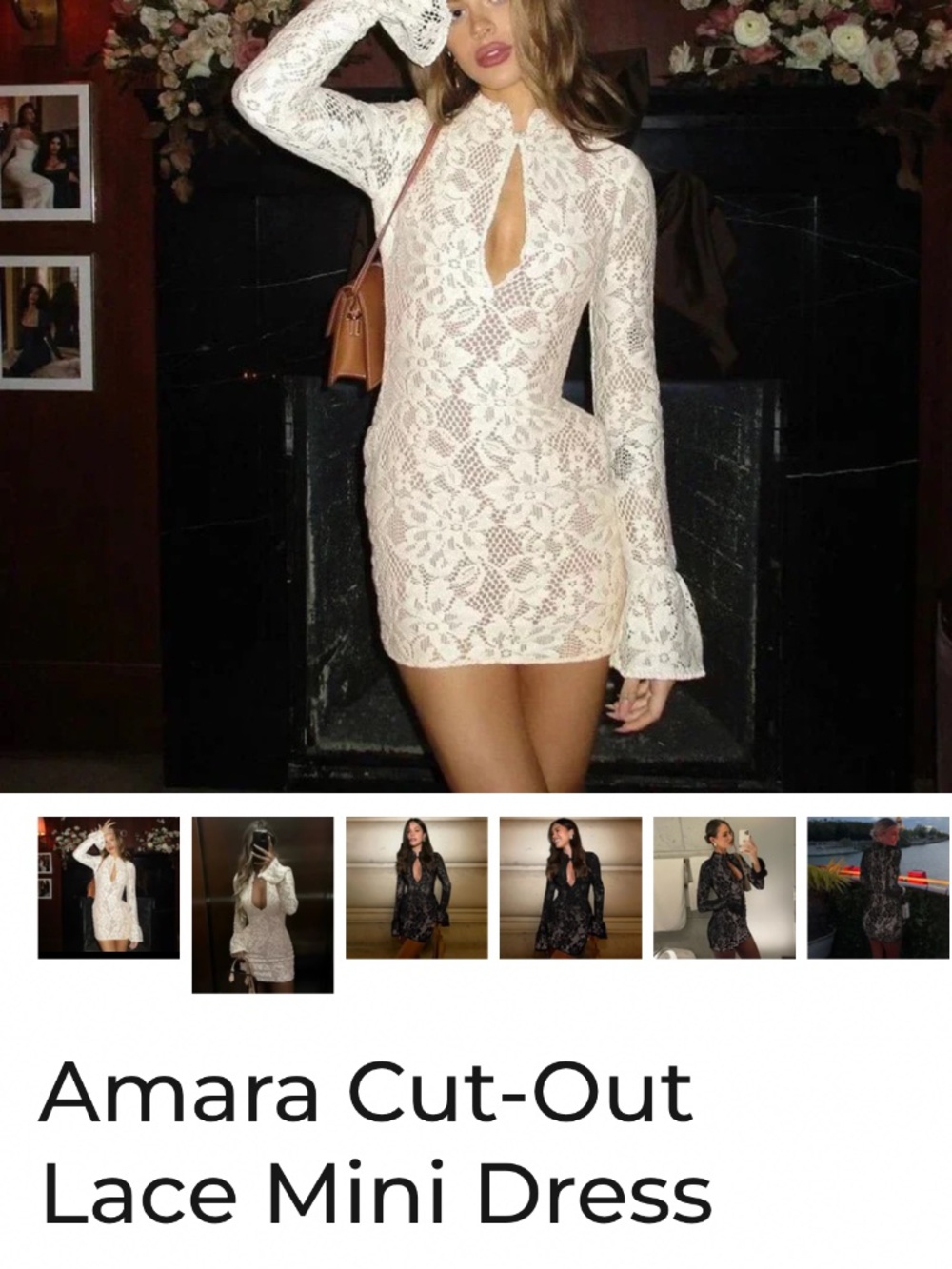 Amara Cut-Out Lace Mini Dress